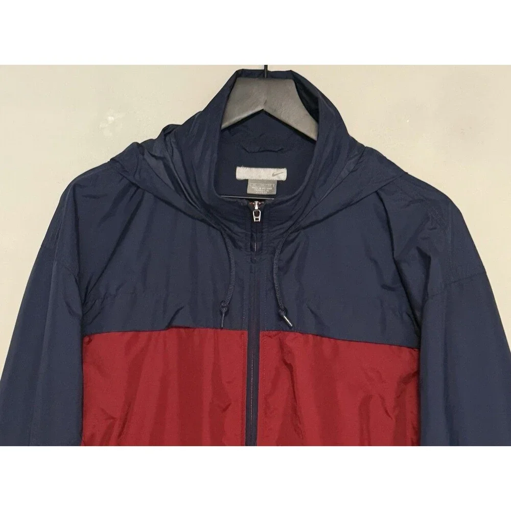 Vintage Men's Nike Tracksuit XL Maroon Blue Colorblock Windbreaker Pants Y2K